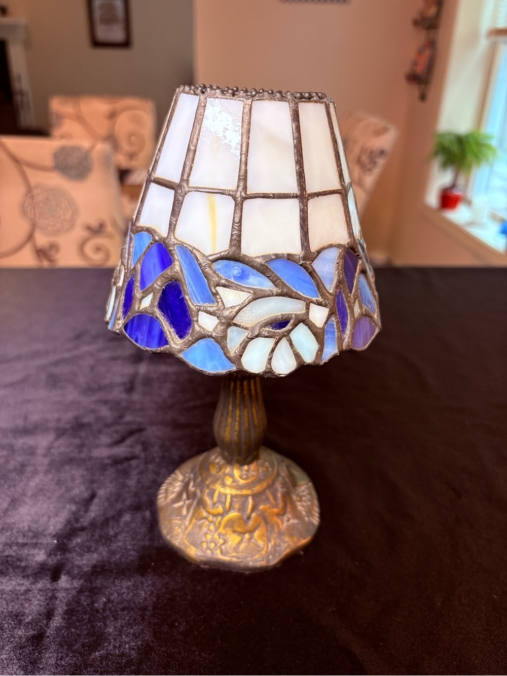 Small Vintage Tiffany-Style Candle Holder